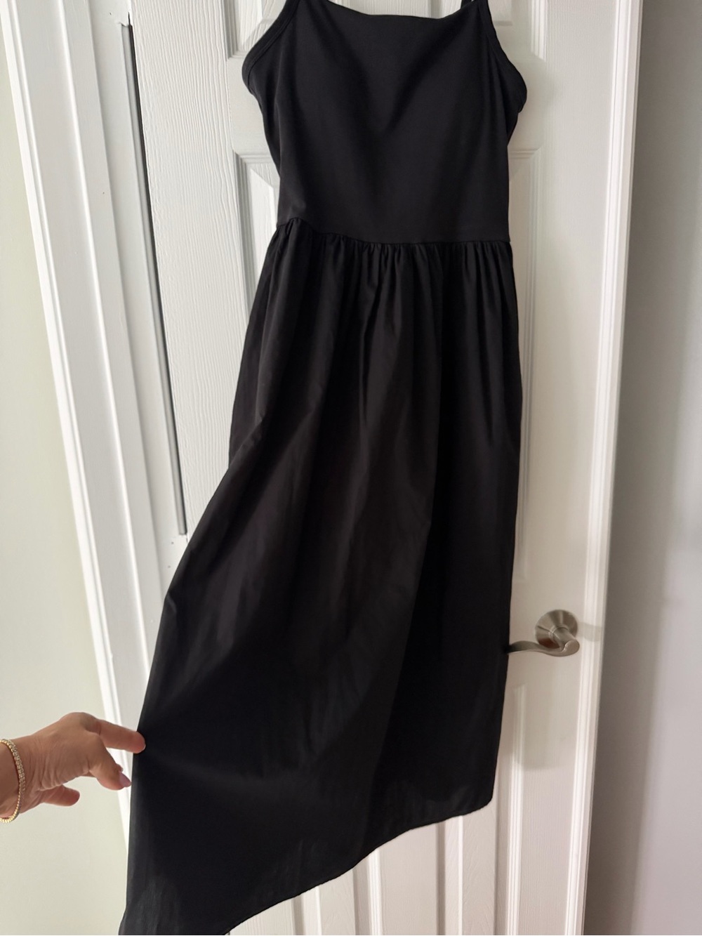 Uniqlo Black Midi Dress with Spaghetti Straps - Picture 5 of 9